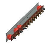 3D Parametric Model of the complete range of ETS standard switchroom earthbars with M10 x 35mm brass machine screws