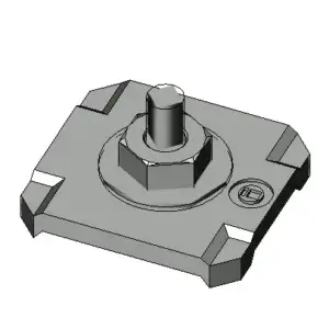 Square washer and nut assembly for Slotted Channel