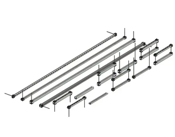 UK Standard Slotted Channel 21 & 41mm with studdning and square washers