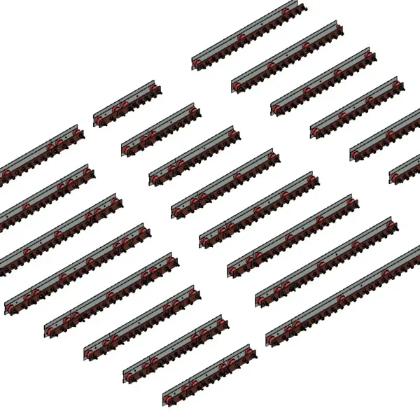 3D Parametric Model of the complete range of ETS standard switchroom earthbars with M10 x 35mm brass machine screws