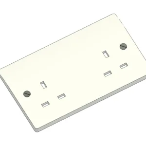 UK-standard two-gang 13Amp switched socket outlet.