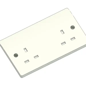 UK-standard two-gang 13Amp switched socket outlet.