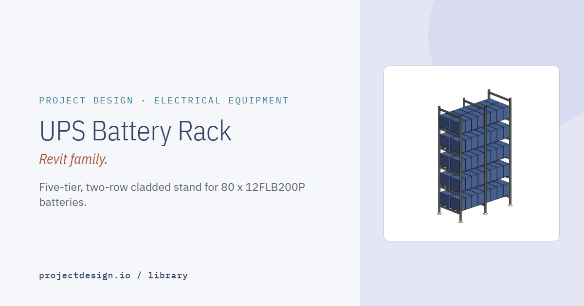 Revit Model Electrical Rack Revit UPS Battery Rack Family | 5-Tier Stand