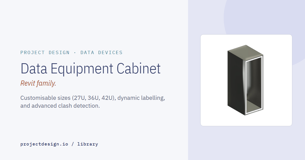 Revit Data Cabinet Family | 27U 36U 42U Rack