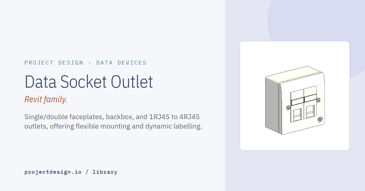 Revit Data Socket Family | 1-4 RJ45 Outlets