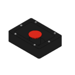 Revit 3D view of the generator emergency stop button family, a red button in a black enclosure