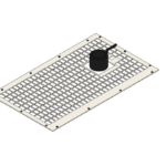 Revit 3D view of the generator exhaust outlet and ventilation panel family, a grille plate with a round exhaust stub